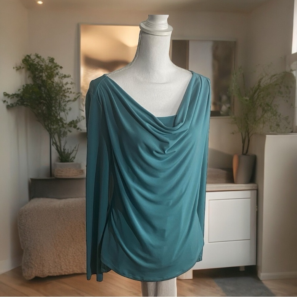 Doncaster Long Sleeve Ruched Front Timeless‎ Seafoam Green Top